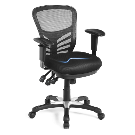 Giantex Seat Tilt Adjustment Office Chair for Working Studying Gaming - Black