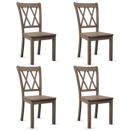 Giantex Rubber Wood Dining Room Side Chair - 4 Brown