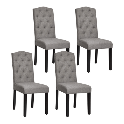 Giantex Parsons Chairs, Uphostered Kitchen Dining Chairs w/Wood Legs - Grey 4