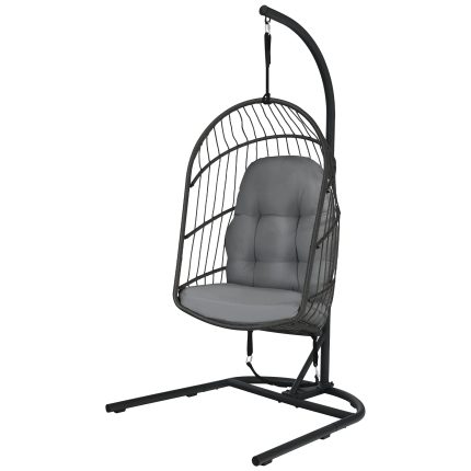 Giantex Hanging Egg Chair with Stand - Grey
