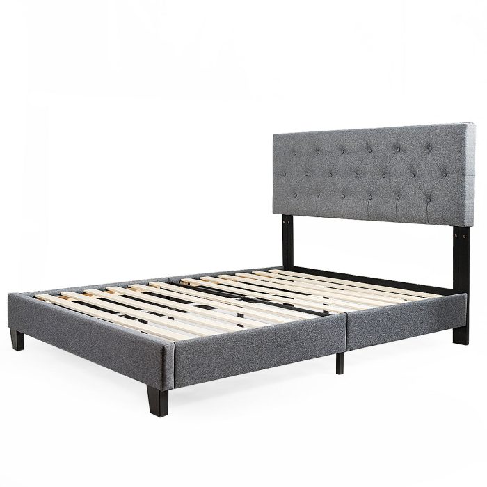 Giantex  Metal Frame & 12 Strong Wooden Slat Support, Easy Assembly, Bed Mattress Foundation (Full) - Image 1