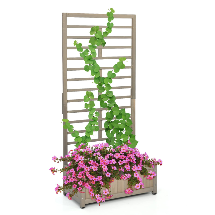 Plant Raised Bed with Trellis for Flower Climbing - 1 - Image 1