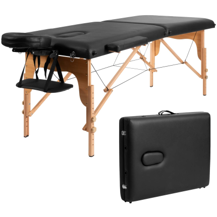 Giantex 84 inch Massage Table Lash Bed, Portable Massage Bed, 2 Folding Mode - Black