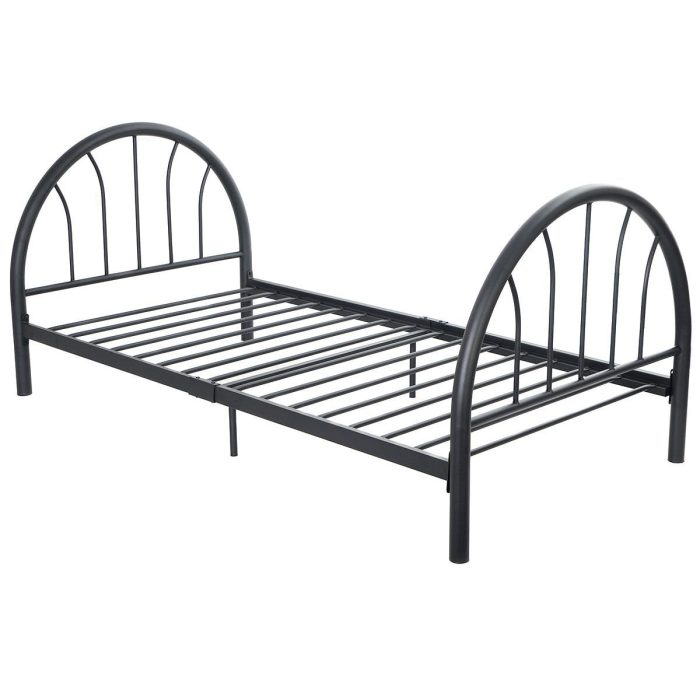 Giantex 83" x 42" x 35" Metal Bed Platform Frame Twin Size Bedroom Home Furniture - Black - Image 1