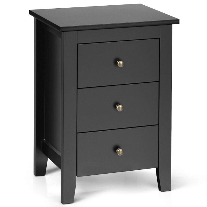 Suitable for Bedroom Bedsides Table Accent Table End Table - 1 Black - Image 1