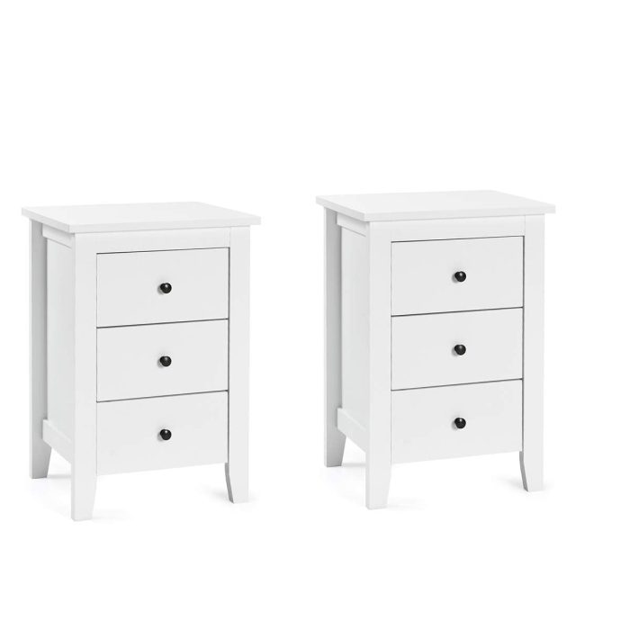 Suitable for Bedroom Bedsides Table Accent Table End Table - 2 White - Image 1