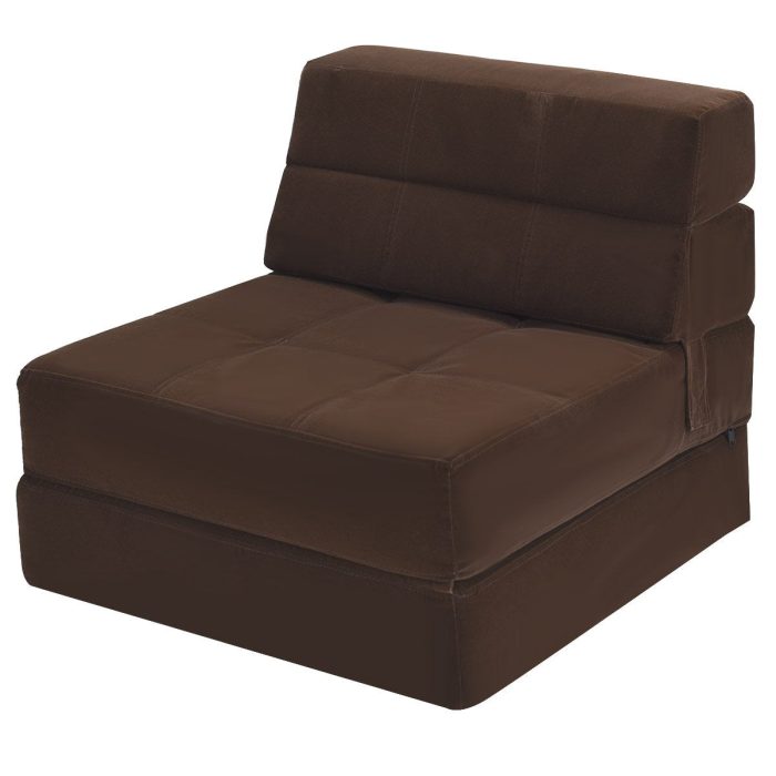 Giantex Fold Down Sofa Bed Floor Couch Foam Folding Modern Futon Chaise Lounge - Coffee - Image 1