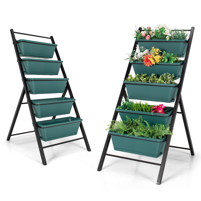 Elevated Garden Beds with Water Drainage Hole - Green 2 - Image 1