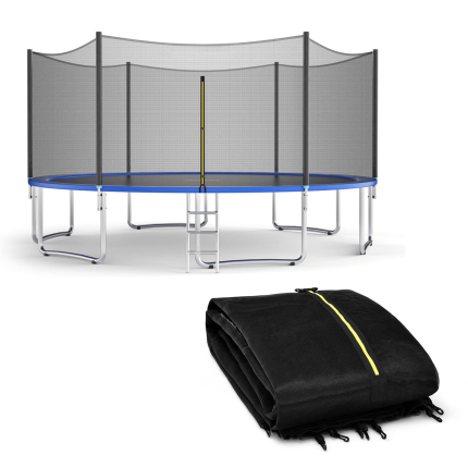 Giantex Trampoline Safety Net, 8 10 12 14 15 16Ft Weather-Resistant Replacement Enclosure Net for Round Frame - 16FT 12 Poles