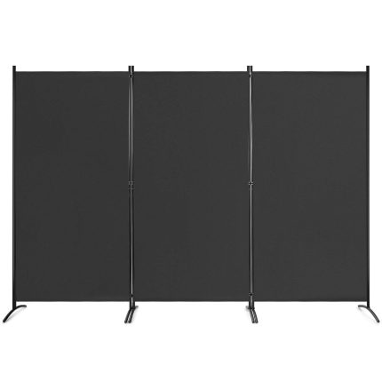 Giantex 6 Ft 3 Panel Room Divider, Folding Portable Privacy Screen w/ Durable Hinges Steel Base - Black