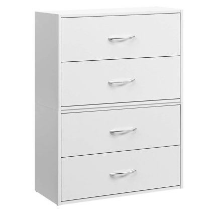 Giantex Dressers Stackable 2 Drawer Horiztonal Organizer W/Handles Dresser Tower, White - White 2