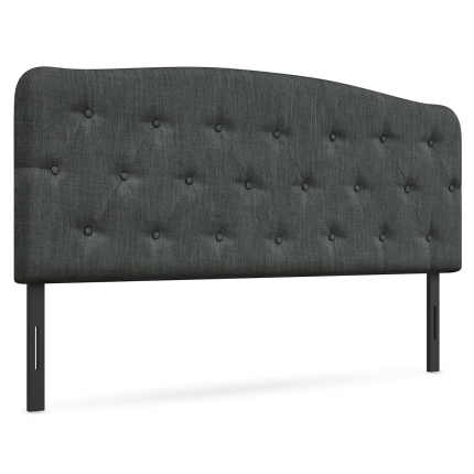 Giantex Upholstered Headboard, Button Tufted Headboard - Dark Grey