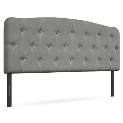 Giantex Upholstered Headboard, Button Tufted Headboard - Light Grey
