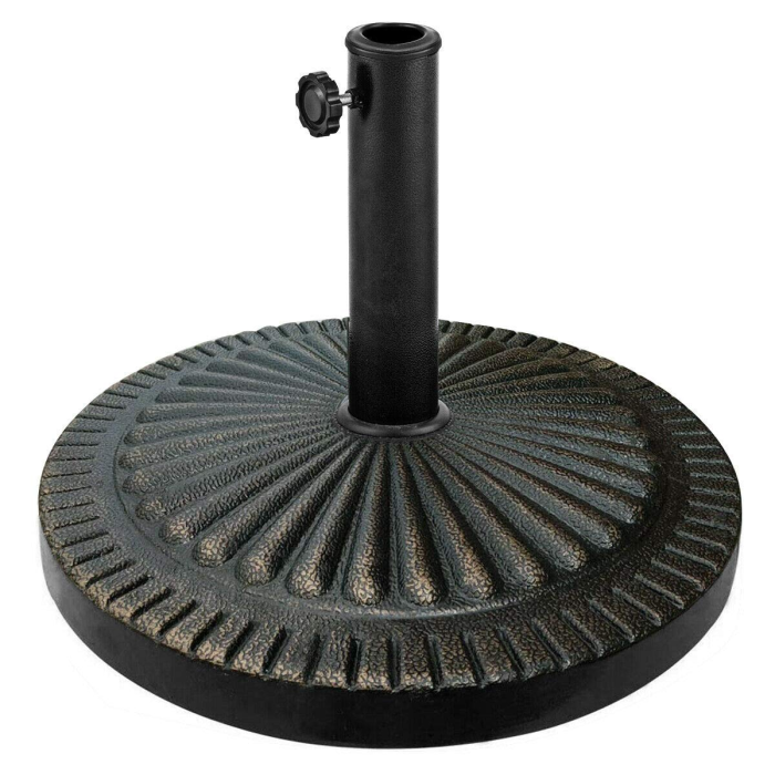 Giantex 31.5 lbs Patio Market Umbrella Base, Heavy Duty Cast Iron Resin Outdoor Stand - Image 1