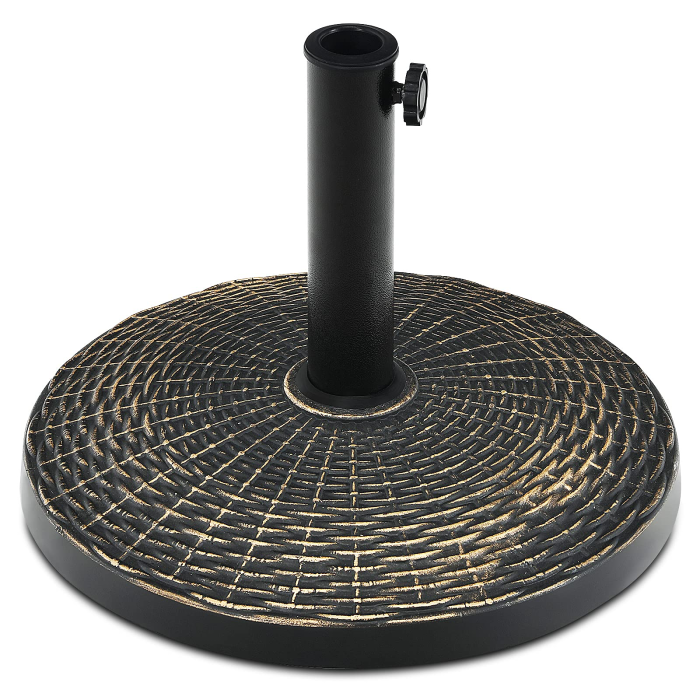 Giantex Round Patio Umbrella Base for 1.5" or 1.9" Diameter Pole, 27 lbs Heavy-Duty Resin Outdoor Umbrella Stand - Image 1