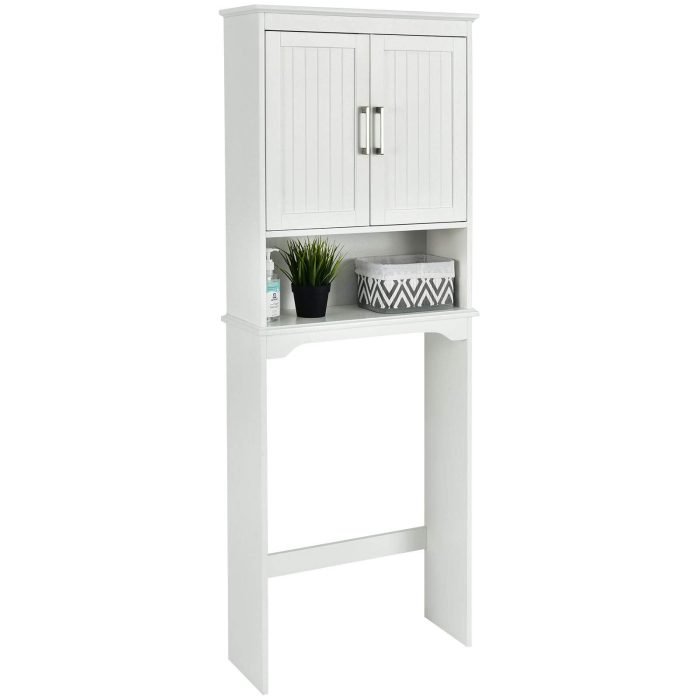 Giantex Over The Toilet Bathroom Space Saver Free Standing Toilet Rack with Adjustable Inner Shelf - Image 1