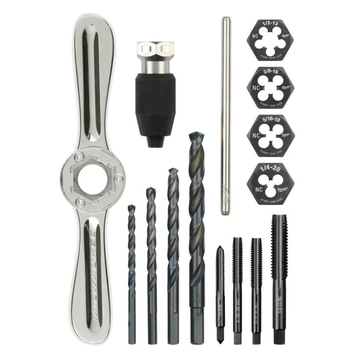 Milwaukee 49-22-5602 SAE Tap and Die Set w/ Hex-LOK 2-in-1 Handle - 17 PC - Image 1