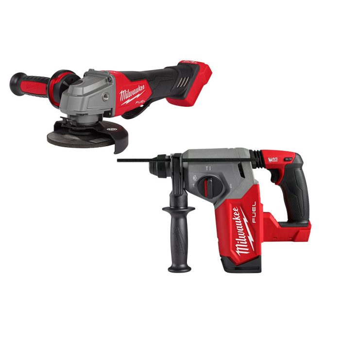 Milwaukee 2912-20 M18 FUEL 18V 1" SDS Plus Rotary Hammer w/ 4-1/2" / 5" Grinder - Image 1
