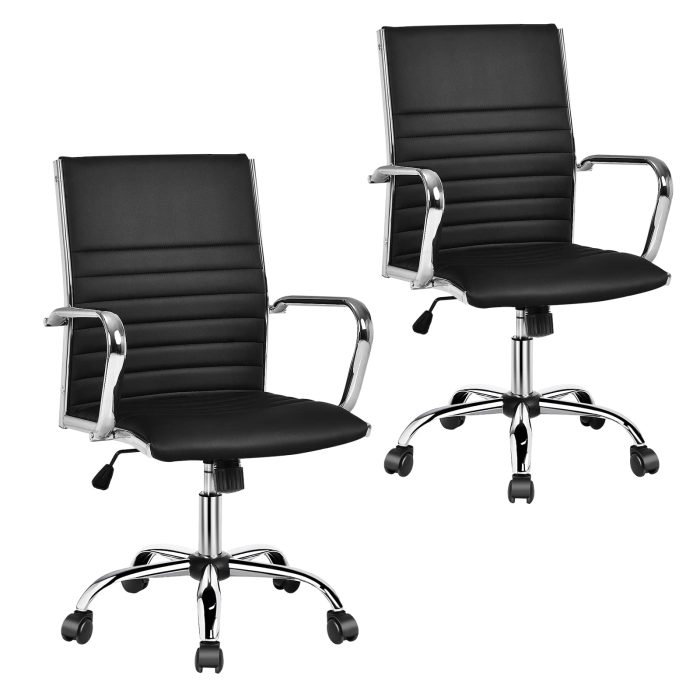 Ribbed Office Chair, Ergonomic High Back Executive Conference Chair - 2 - Image 1