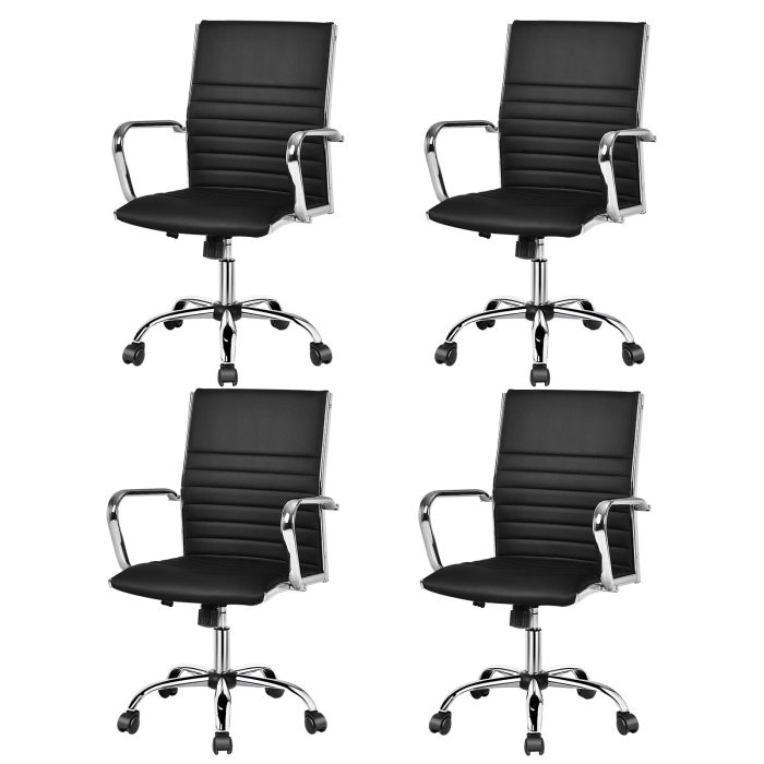 Ribbed Office Chair, Ergonomic High Back Executive Conference Chair - 4 - Image 1