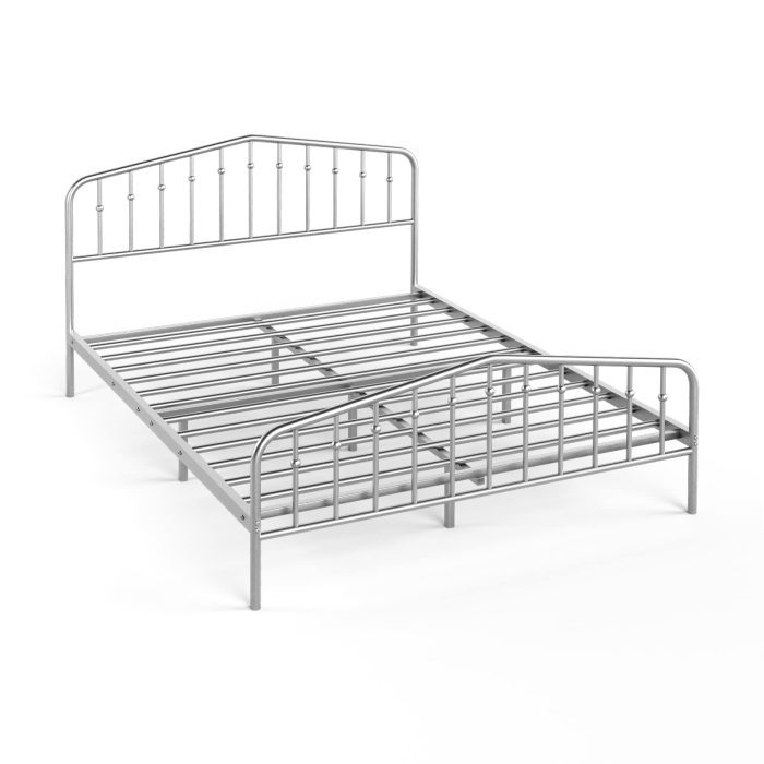 Metal Queen Bed Frame w/ Heavy Duty Steel Slat and 9-Leg Support - Image 1