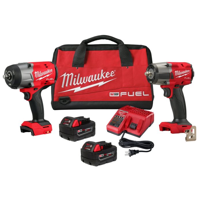 Milwaukee 3010-22 M18 FUEL 18V 1/2" HTIW - 3/8" MTIW Automotive Combo Kit - Image 1