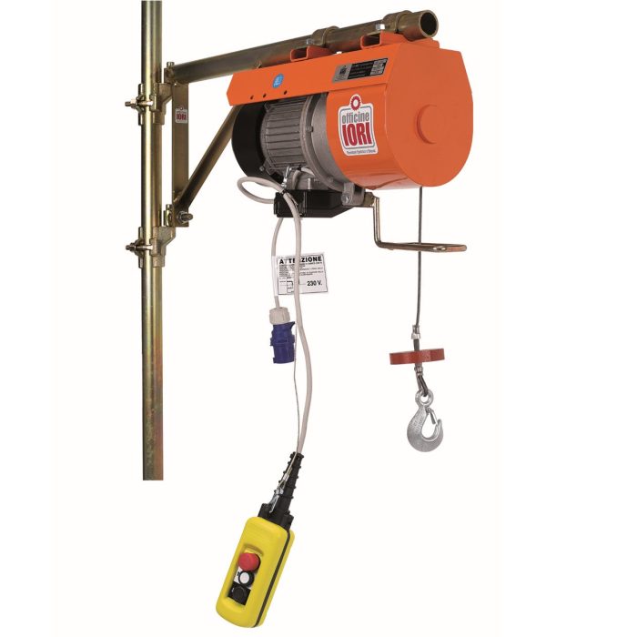 110V Electric Hoist 200kg Capacity, 25m Cable with Support Arm and Bracket - Image 1