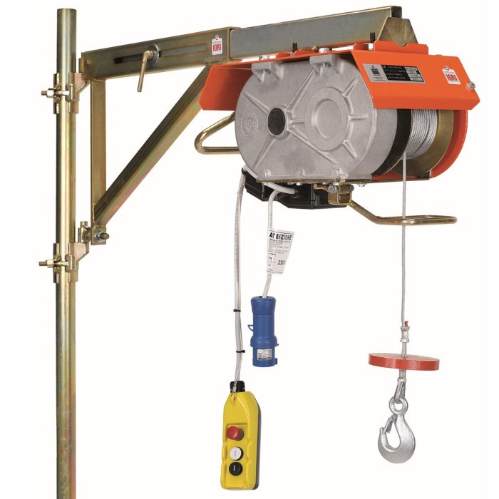 110v Electric Hoist 200kg Capacity, 35m Cable with Support Arm and Bracket - Image 1