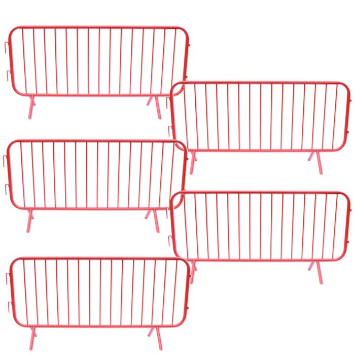 Heavy Duty Pedestrian Barrier - Powder Coated Red - 20 Pack - Image 1