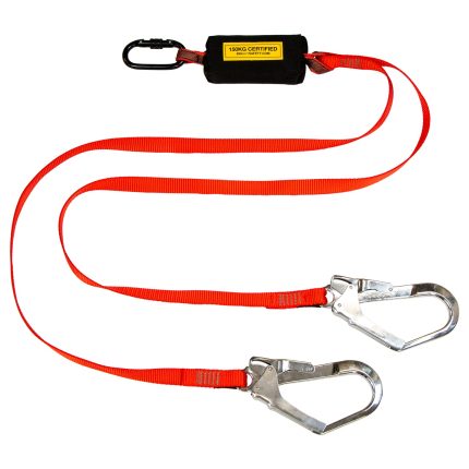 BIGBEN® BIGGUY Twin Webbing Fall Arrest Lanyard with Steel Scaffold Hooks - 1.75m