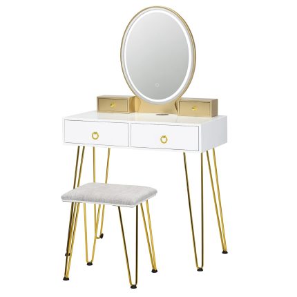 CHARMAID Vanity Set with Lighted Mirror - White