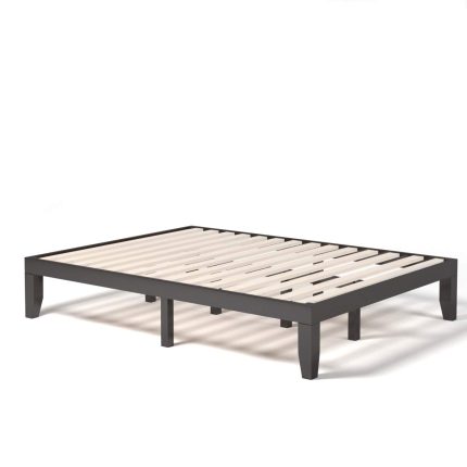 No Box Spring Needed 14 Inch Solid Wood Platform Bed Frame - Espresso Queen
