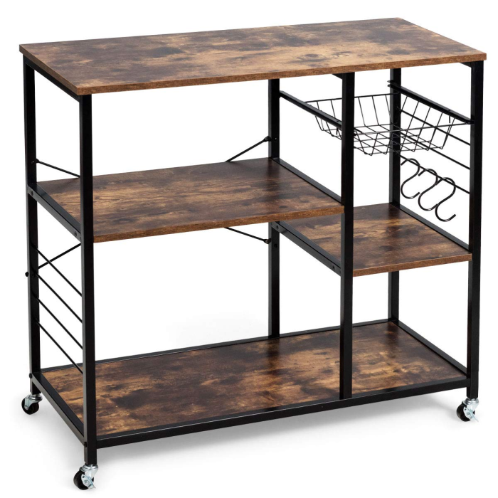 Giantex Industrial Kitchen Baker's Rack with Lockable Universal Wheel - Image 1