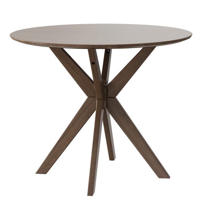 Giantex 36 Inch Round Wood Dining Table, Farmhouse Kitchen Table with Intersecting Pedestal Base & Adjustable Foot Pads - Image 1