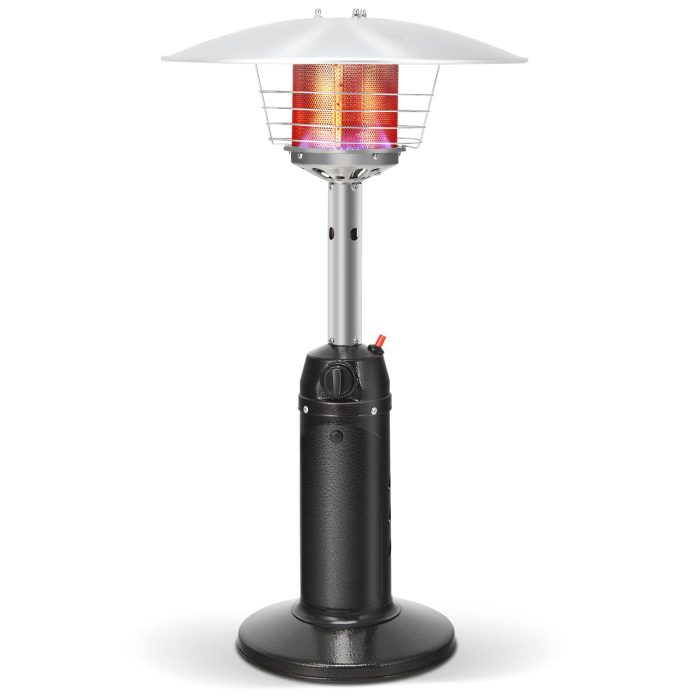 Giantex Portable Patio Tabletop Heater, 11,000 BTU Outdoor Propane Gas Table Top Heater - Black - Image 1