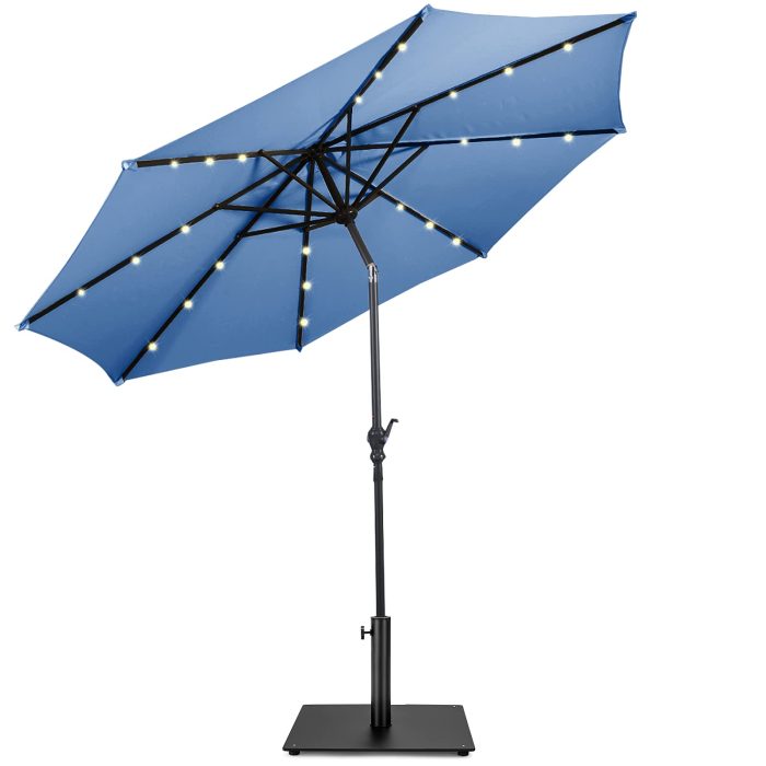 Giantex Patio Umbrella with Base Stand - Blue - Image 1