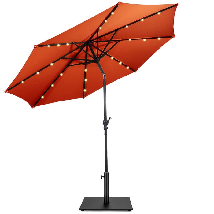 Giantex Patio Umbrella with Base Stand - Orange - Image 1