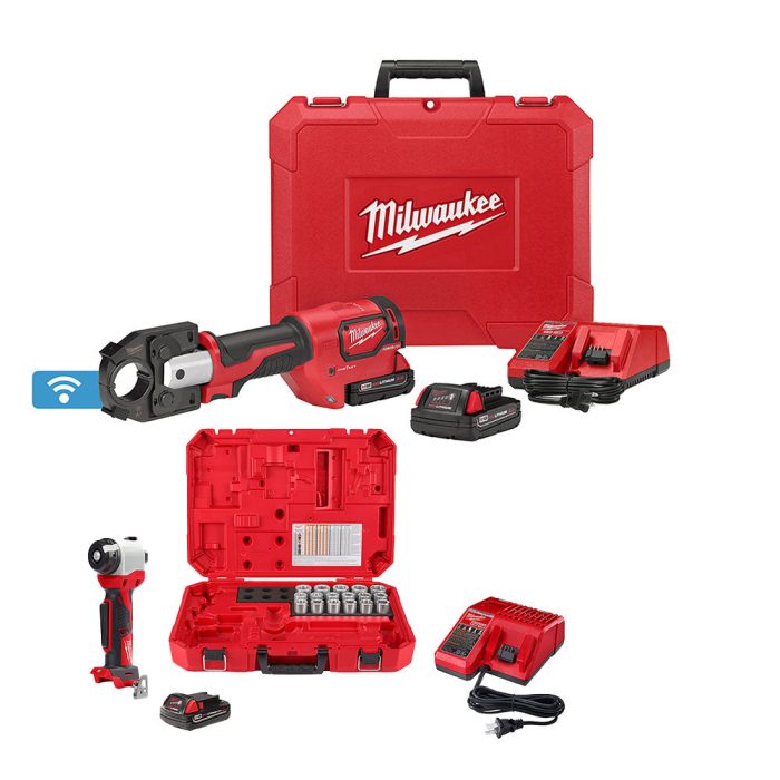 Milwaukee 2679-22B M18 18V FORCE LOGIC 600 MCM Crimper Kit w/ Cable Stripper Dies - Image 1
