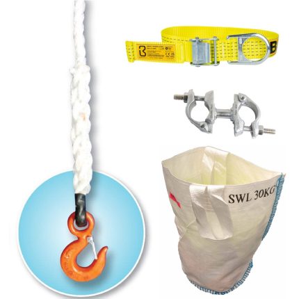 BIGBEN 'No Tie' Lifting Kit with Certified Rope & 2 Tonne Snap Hook - 120 Metre