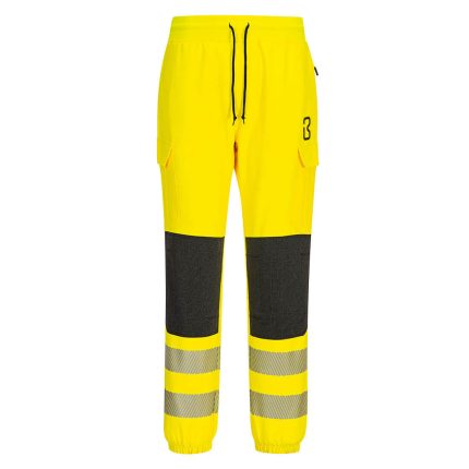 BIGBEN® Hi-Vis Yellow Flexi Cargo Trousers with Reinforced Kneepads - Small