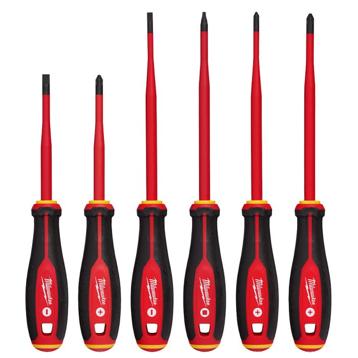 Milwaukee 48-22-2206 1000V Insulated Slim Tip Screwdriver Set - 6 PC - Image 1