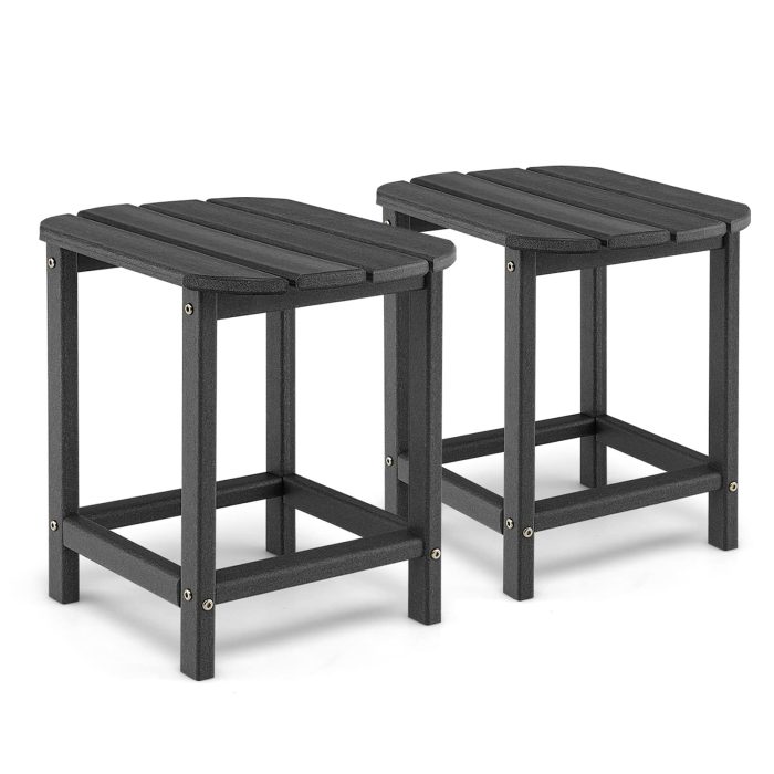 Side Table Outdoor Small Patio Table 18inch Adirondack Table - 2 Black - Image 1