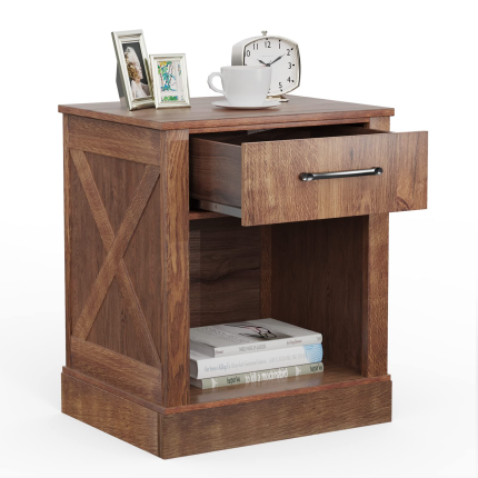 Wooden Sofa Side Table for Bedroom Office Study - Brown 1