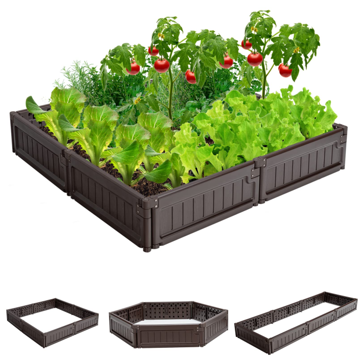 4x4 Ft Planter Raised Bed, Octagon Garden Bed for Vegetable Flower Succulents Fruits - Image 1