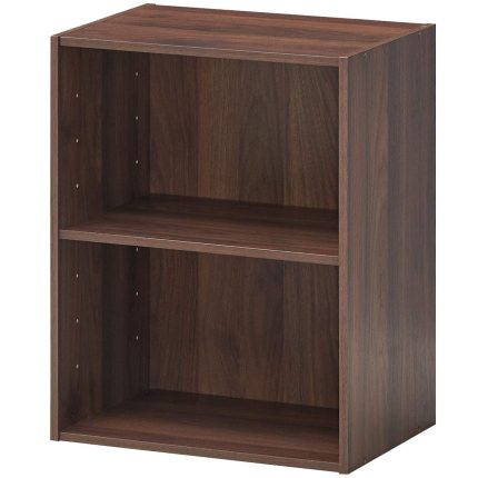 Giantex Bookshelf and Bookcase 2-layer Storage Shelf - Walnut 1