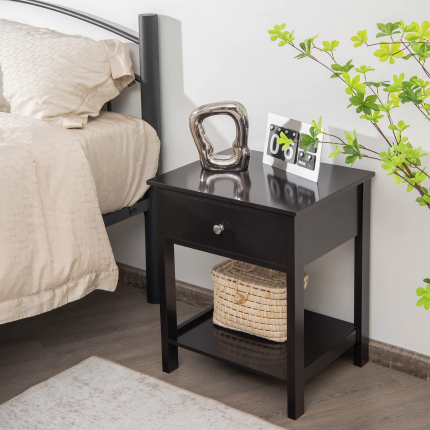 Multifunctional Bedside Sofa Side Table, Accent Home Furniture w/Stable Frame - Black 1