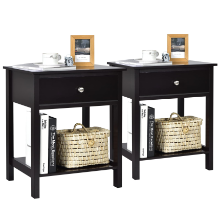 Multifunctional Bedside Sofa Side Table, Accent Home Furniture w/Stable Frame - Black 2