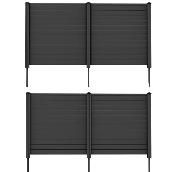 48''H Decorative Air Conditioner Fence Trash Can Enclosure with 3 Stakes - 2 Black - Image 1