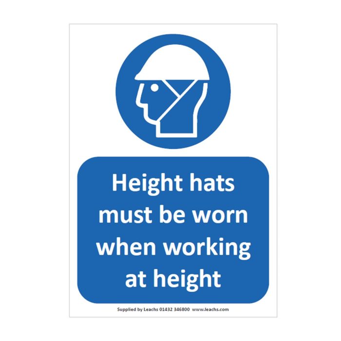 'Height hats must be worn when working at height' (300 x 400mm) - Image 1