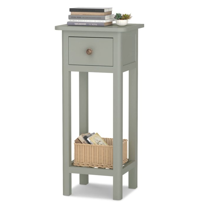 Small End Table | Wooden Slim Side Table for Small Space - Grey 1 - Image 1